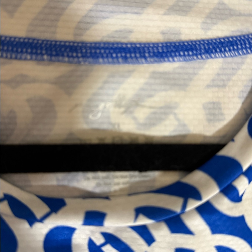 Gottex Blue and White Patterned Long Sleeve Top - Picture 2 of 5